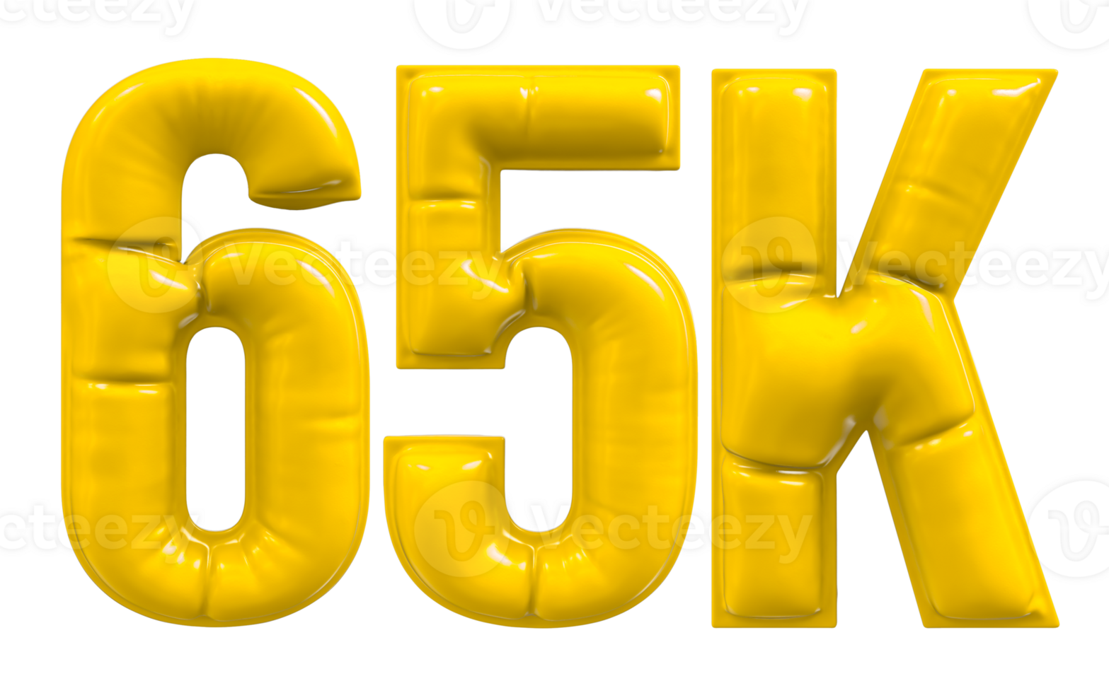 Balloon 65K Number Gold Follow 3D png