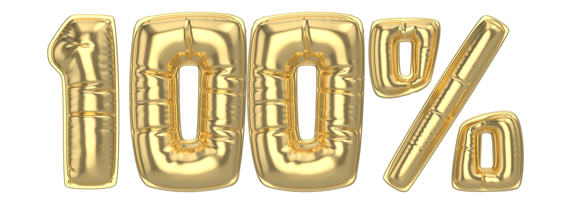 100 Percent Gold 3D Number 34973619 PNG