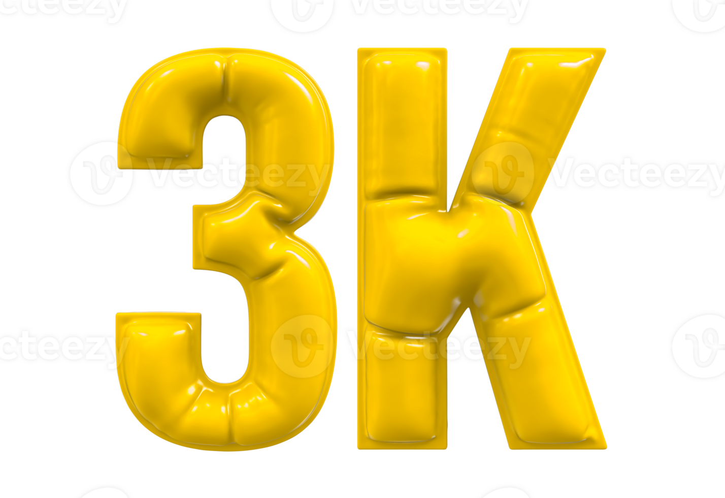 Balloon 3K Number Gold Follow 3D png