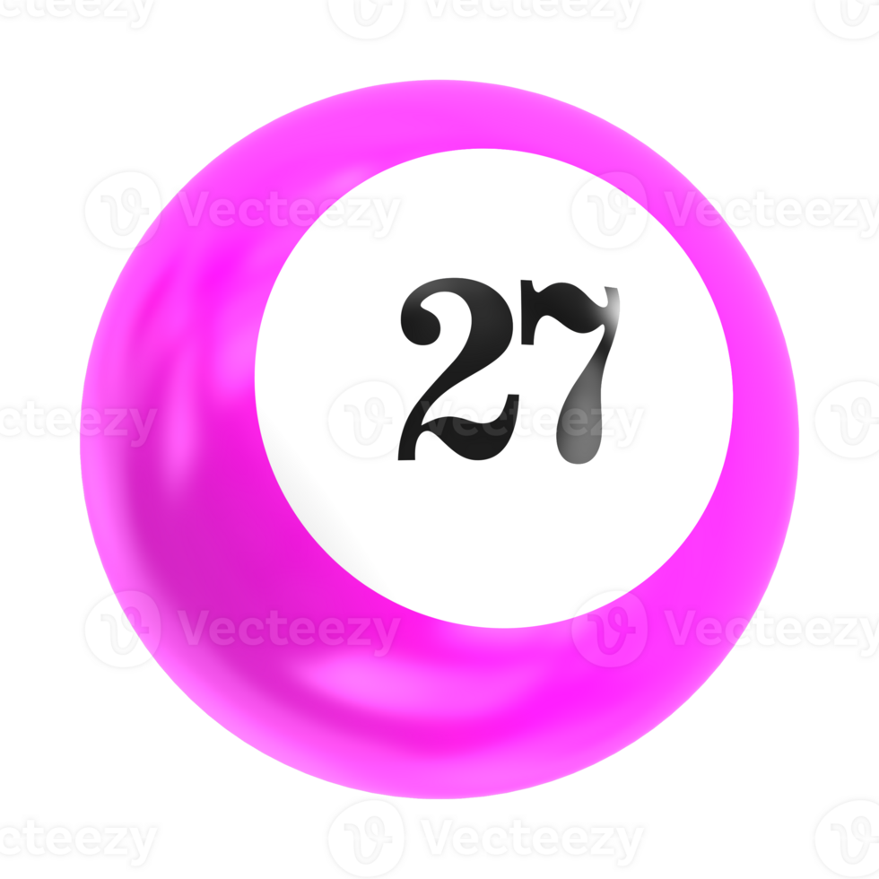 number ball 3d render png