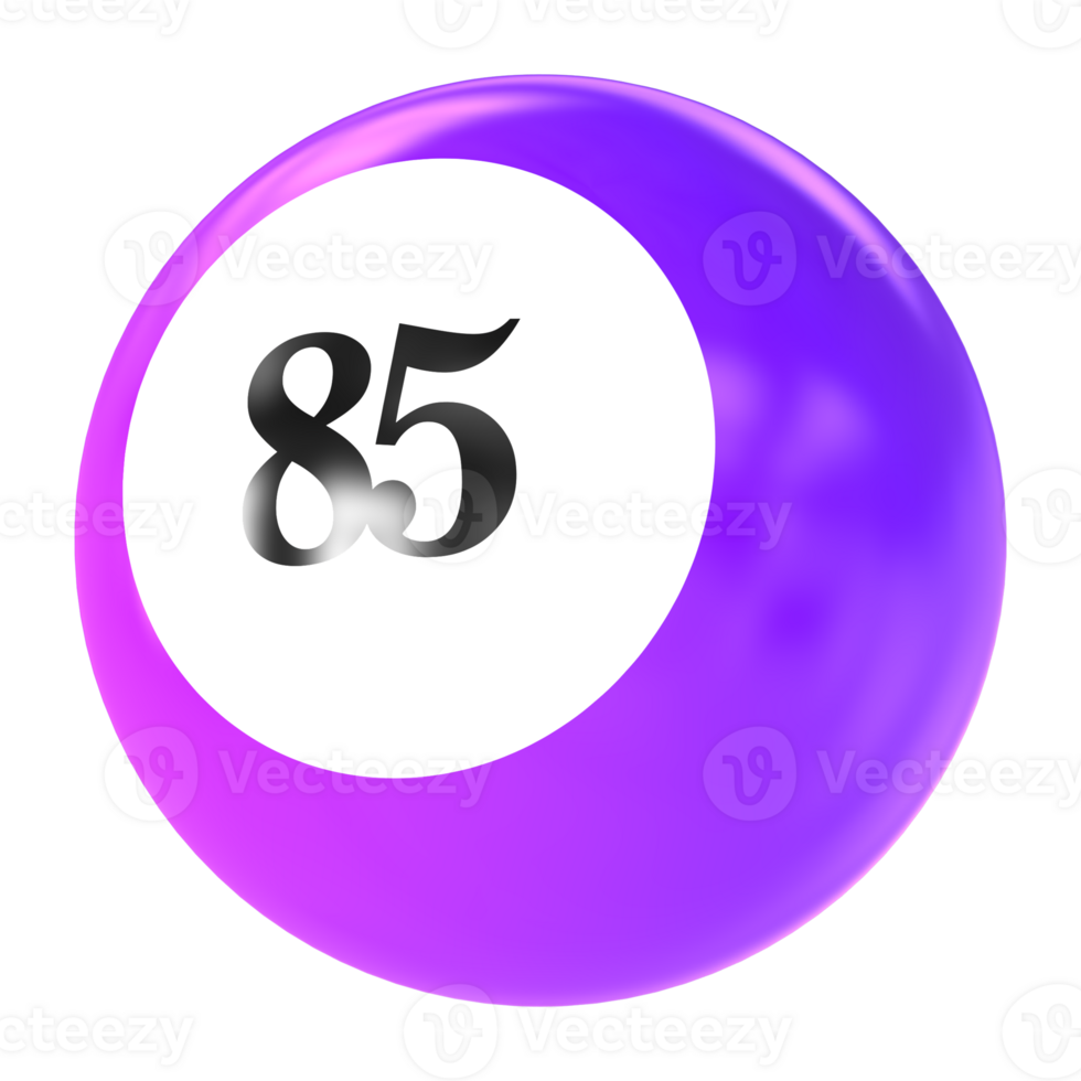 number ball 3d render png