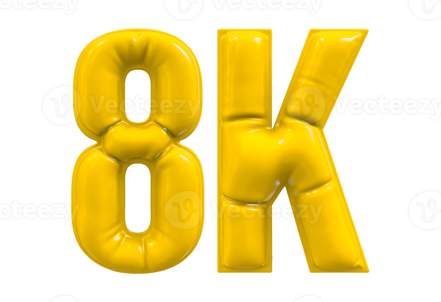 Balloon 8K Number Gold Follow 3D png