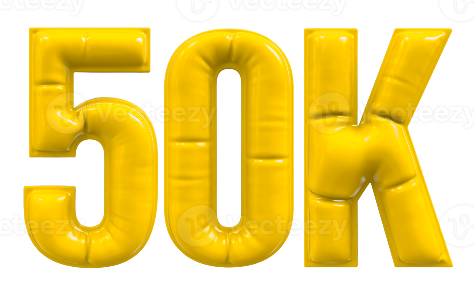 Balloon 50K Number Gold Follow 3D png