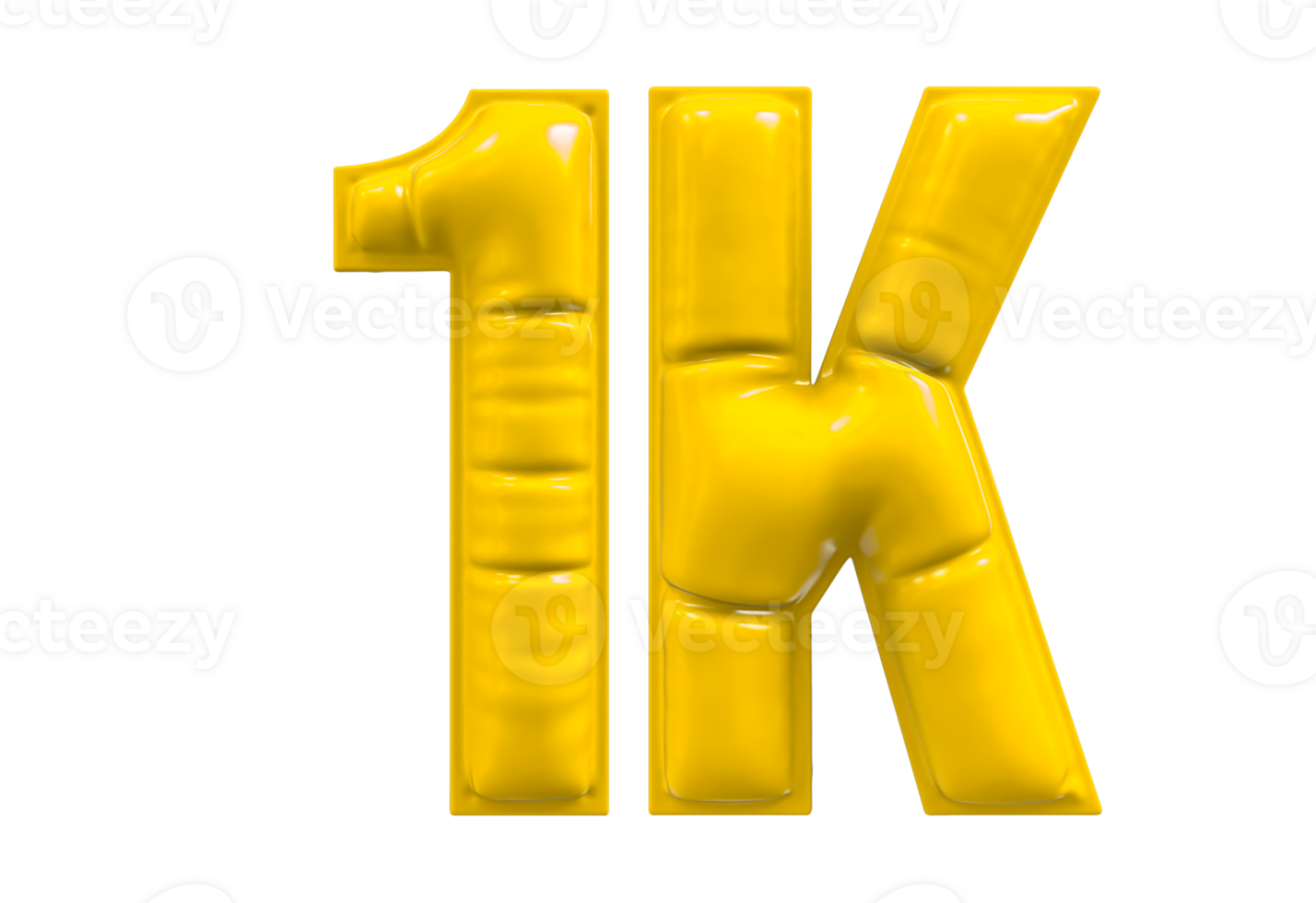 Balloon 1K Number Gold Follow 3D png