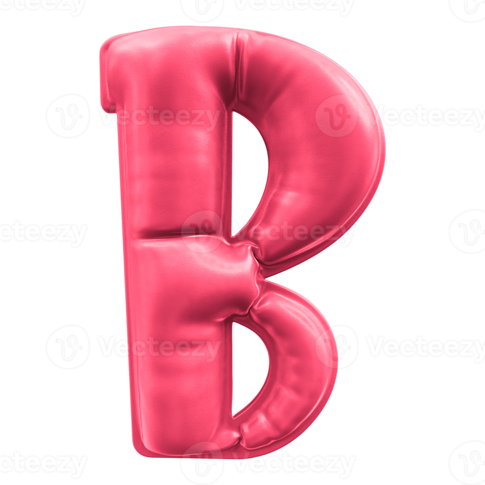 B Font Green Balloon 3D Render png