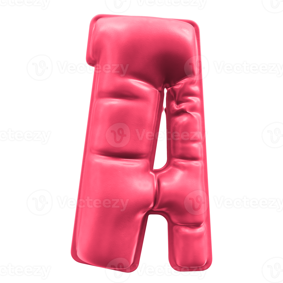 A Font Green Balloon 3D Render png