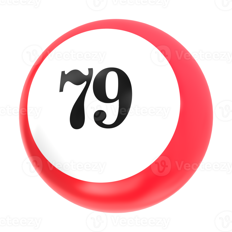 number ball 3d render png