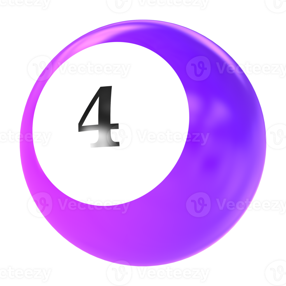 number ball 3d render png