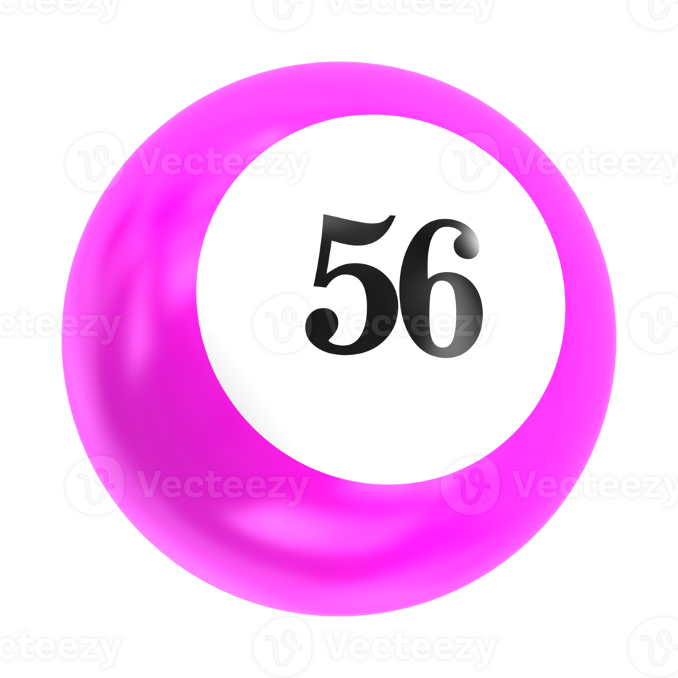 number ball 3d render png