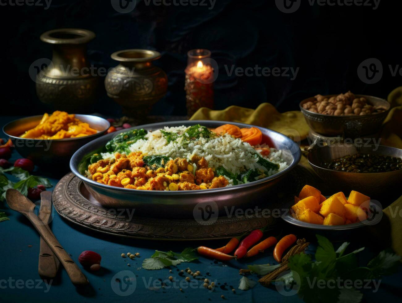 AI generated Festive food for Indian festival Diwali. AI Generative photo