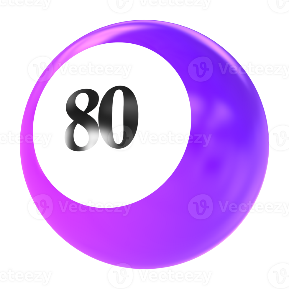 number ball 3d render png