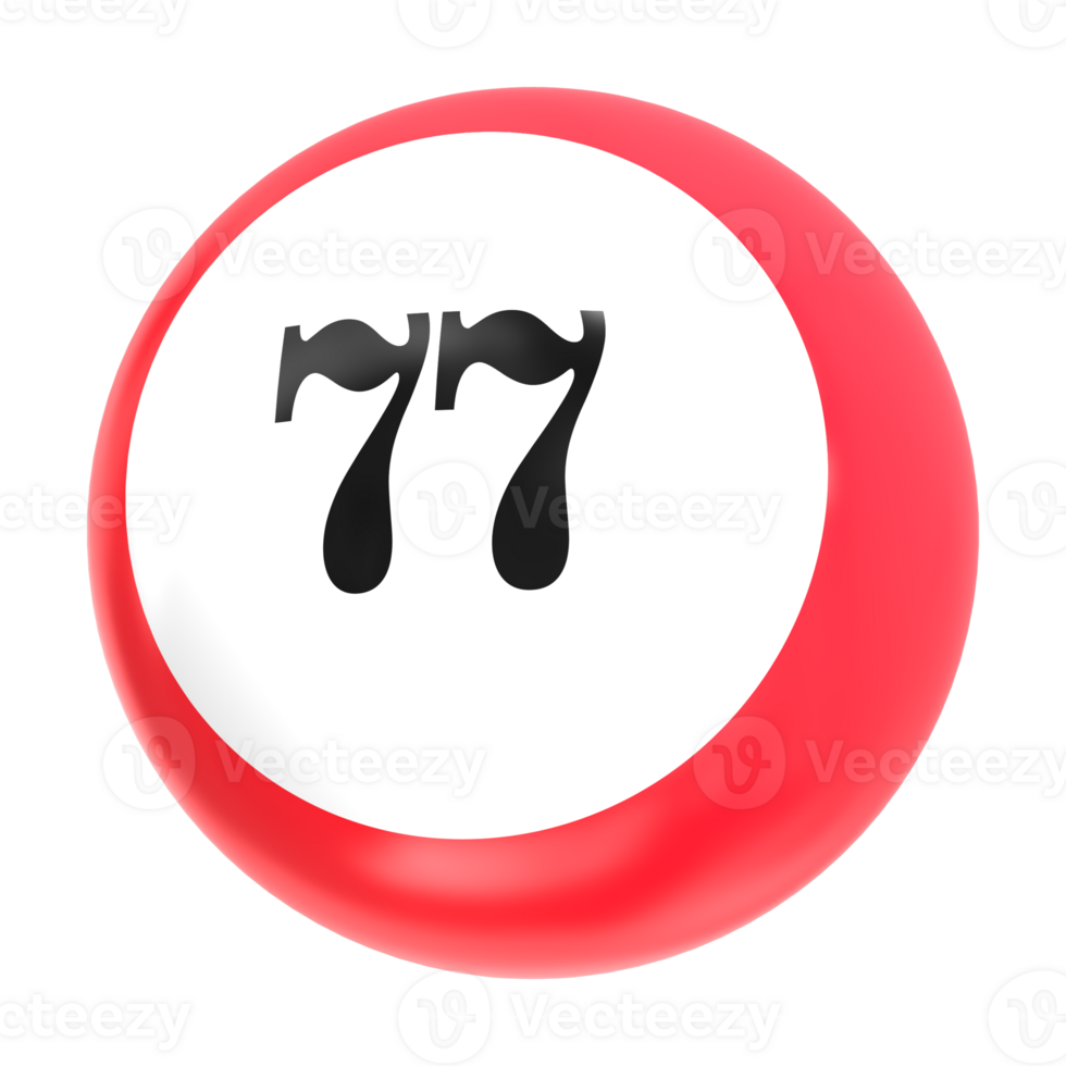 number ball 3d render png