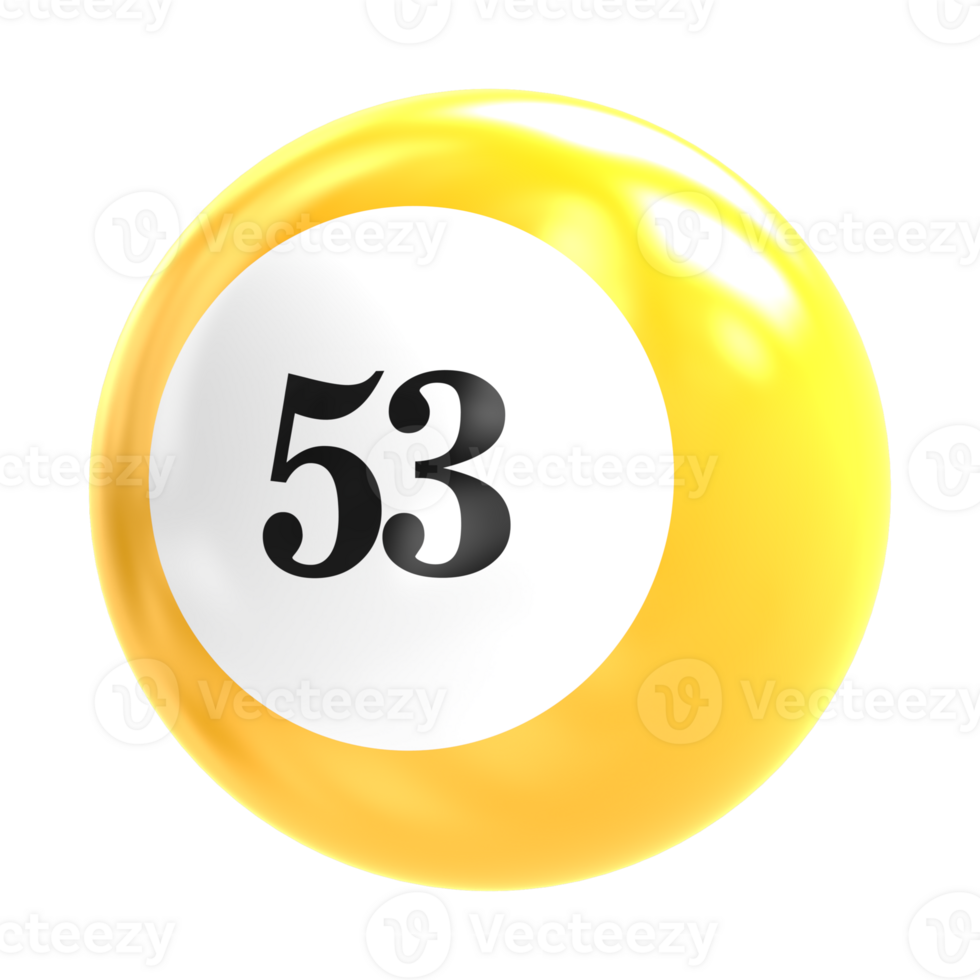 number ball 3d render png