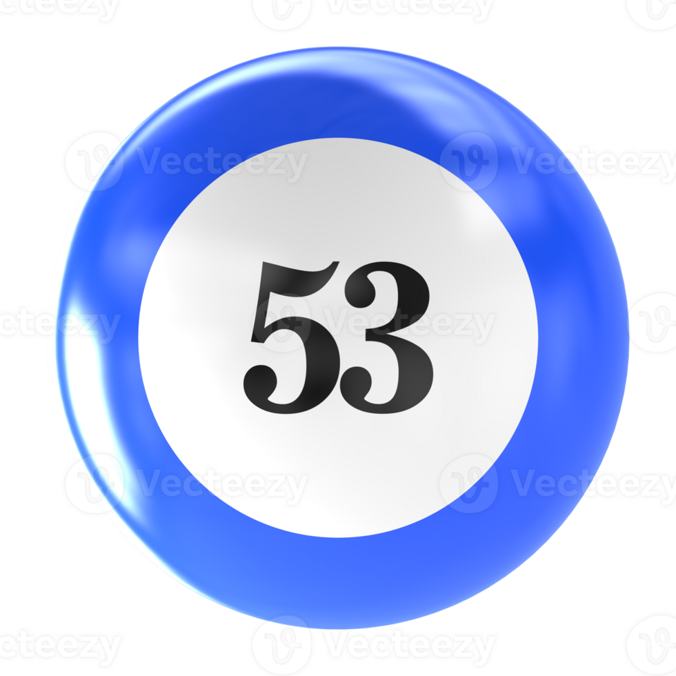 number ball 3d render png