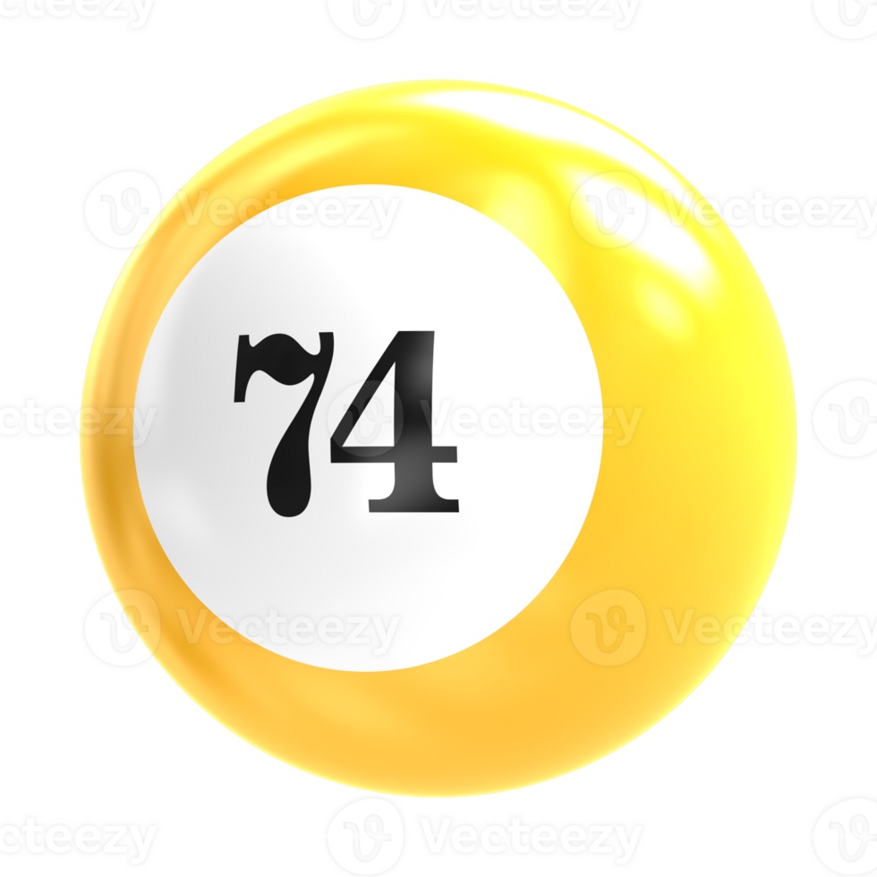 number ball 3d render png