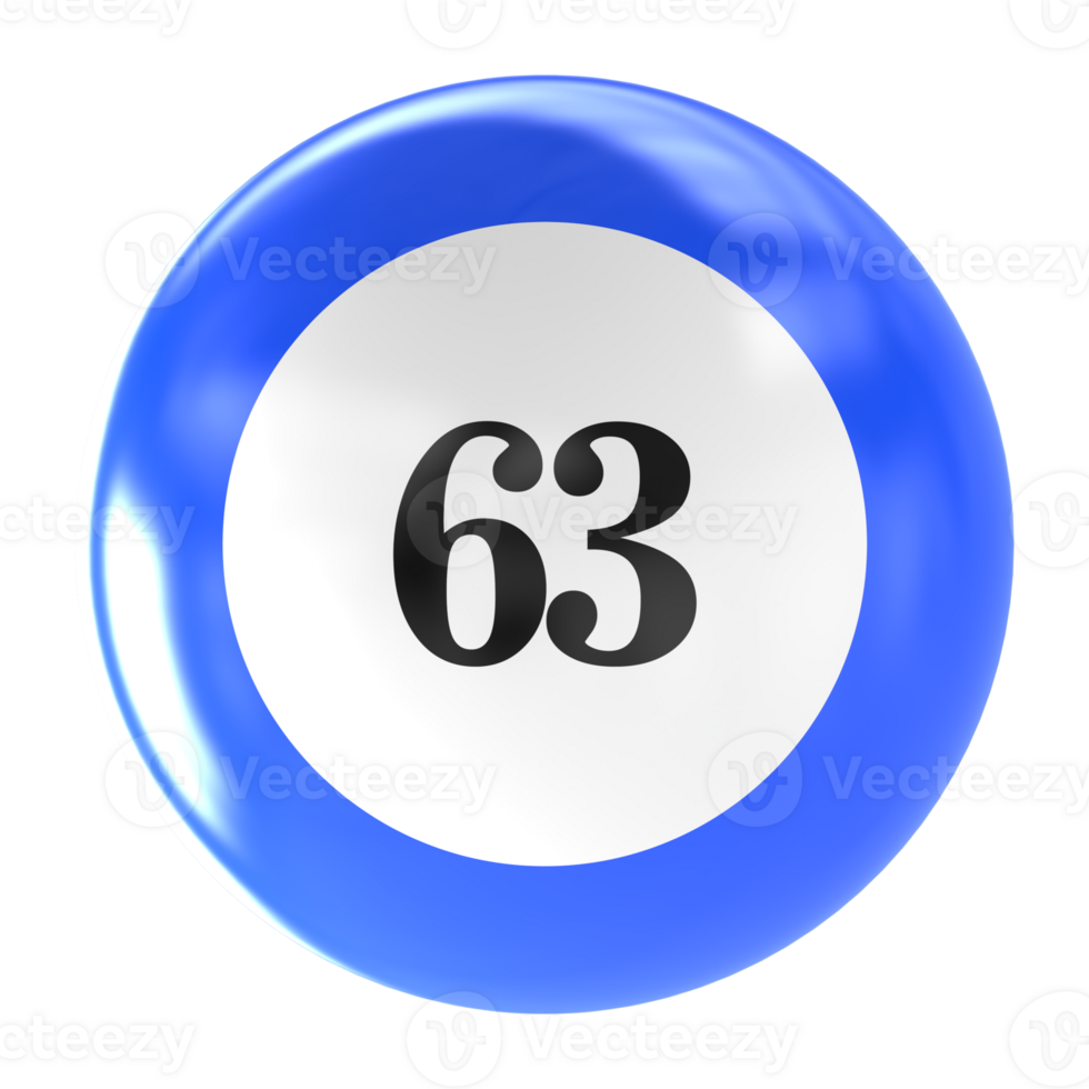 number ball 3d render png