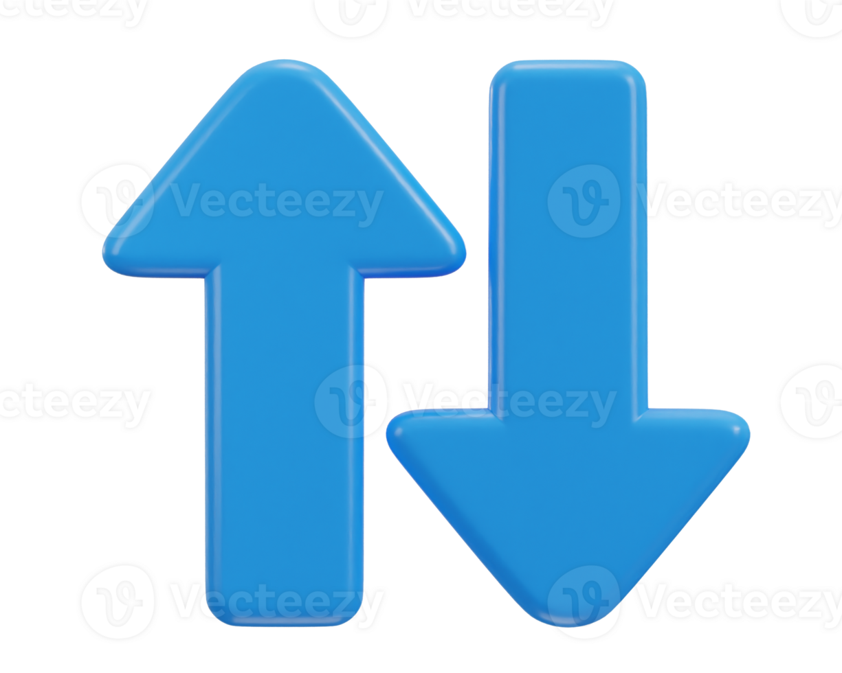 3d su e giù freccia icona png