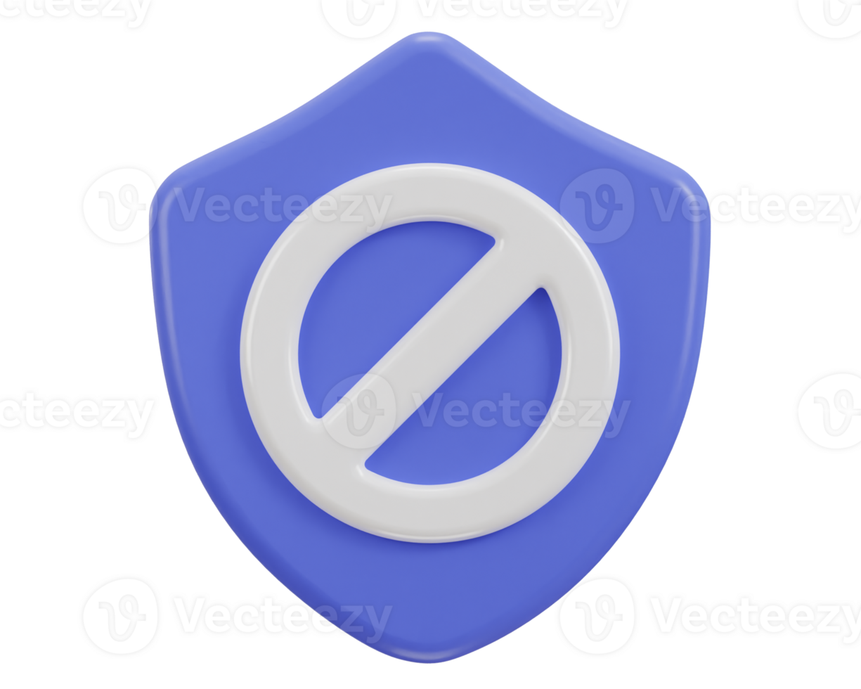 shield with security block, user ban icon isolated illustration png