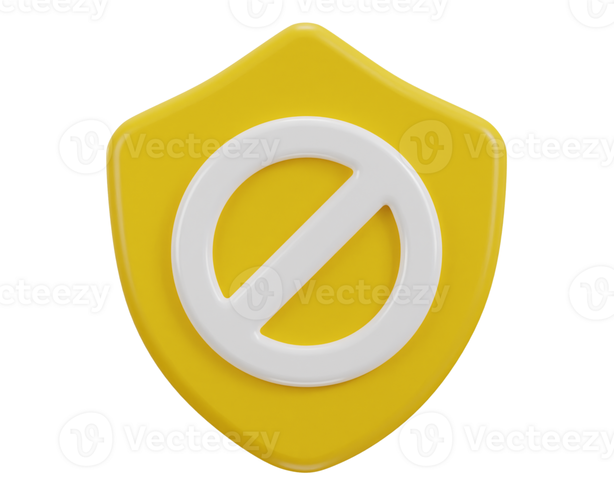 shield with security block, user ban icon isolated illustration png