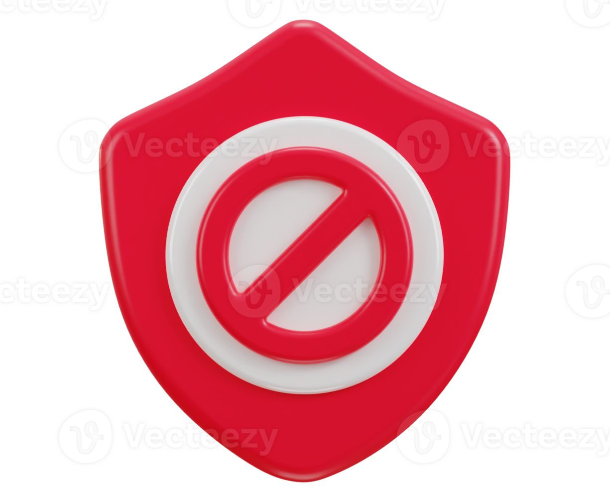 shield with security block, user ban icon isolated illustration png