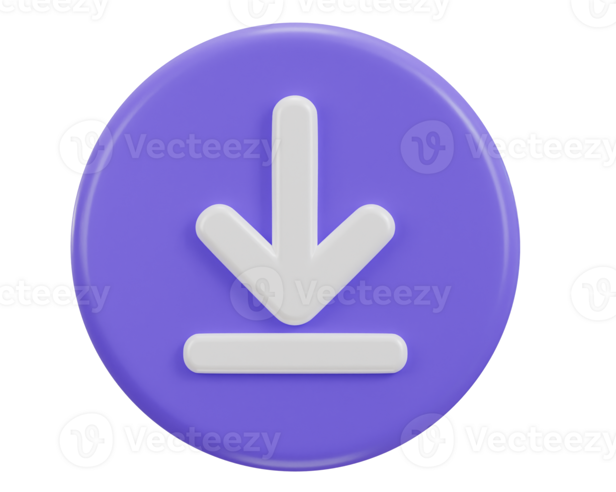 download button icon 3d rendering png