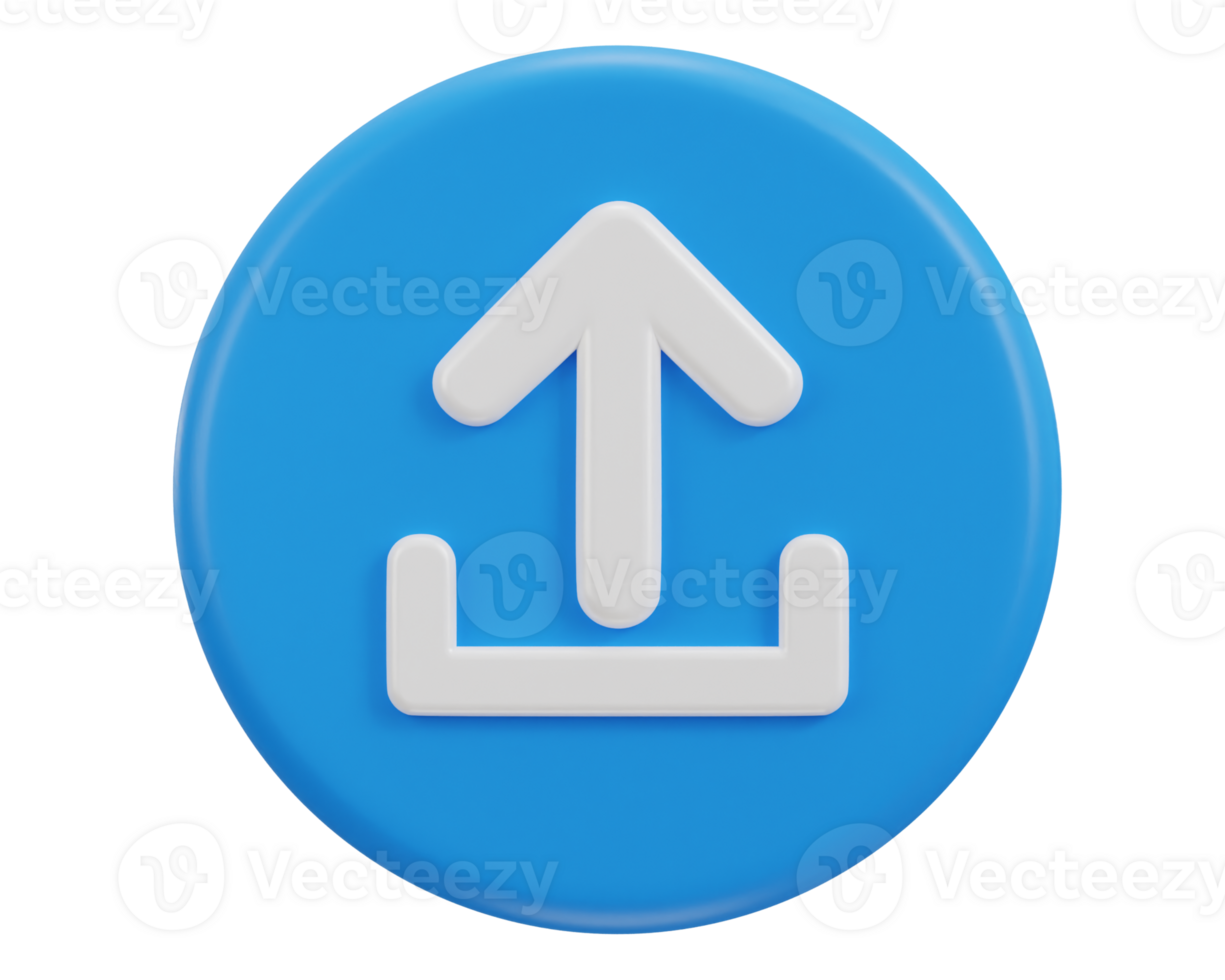 3d upload button icon png