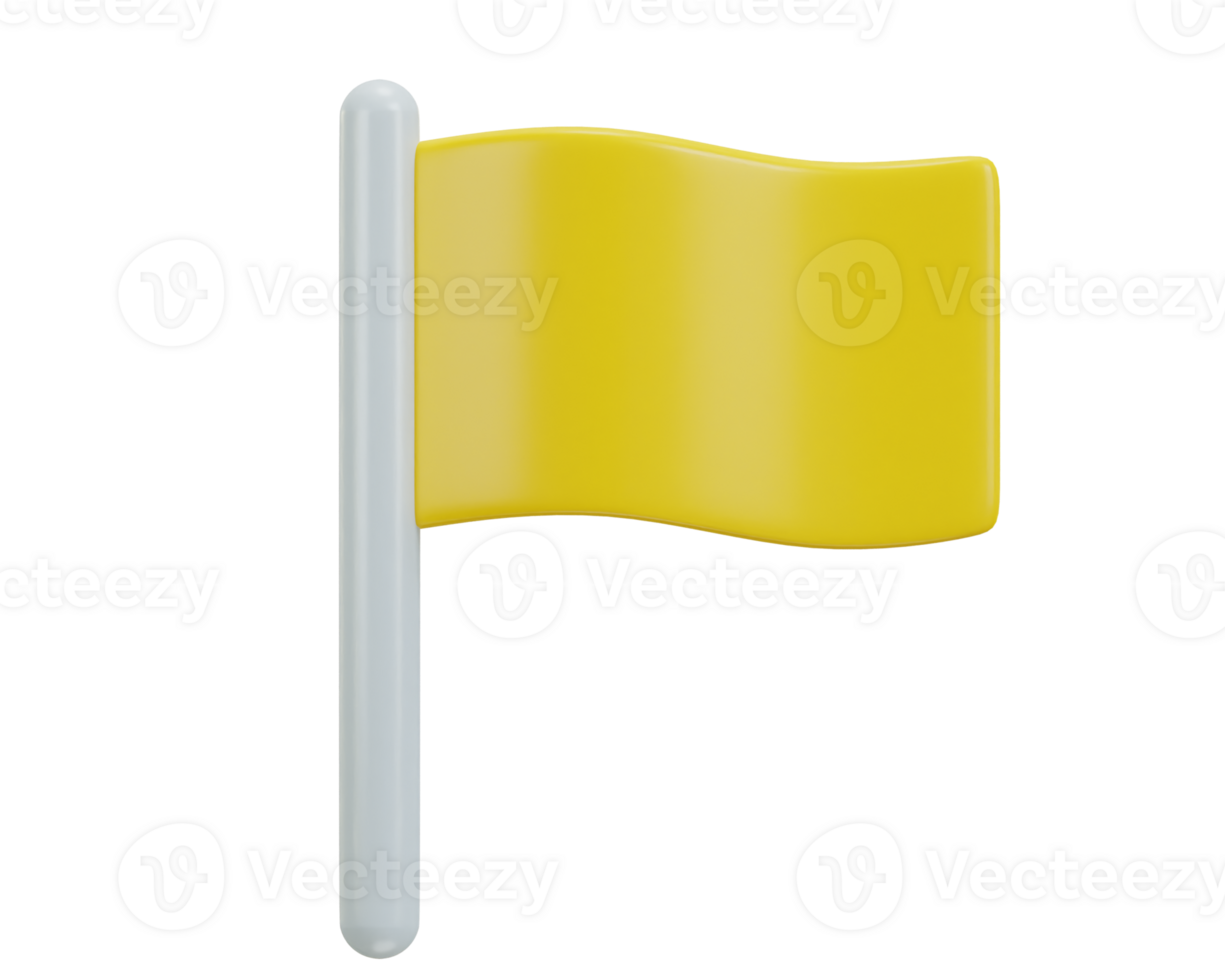 yellow flag on stick 3d icon illustration 34974452 PNG