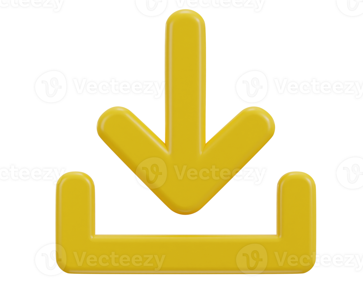 3d ladda ner ikon, ladda upp ikon, ladda ner symbol, tecken. ner pil botten sida symbol png