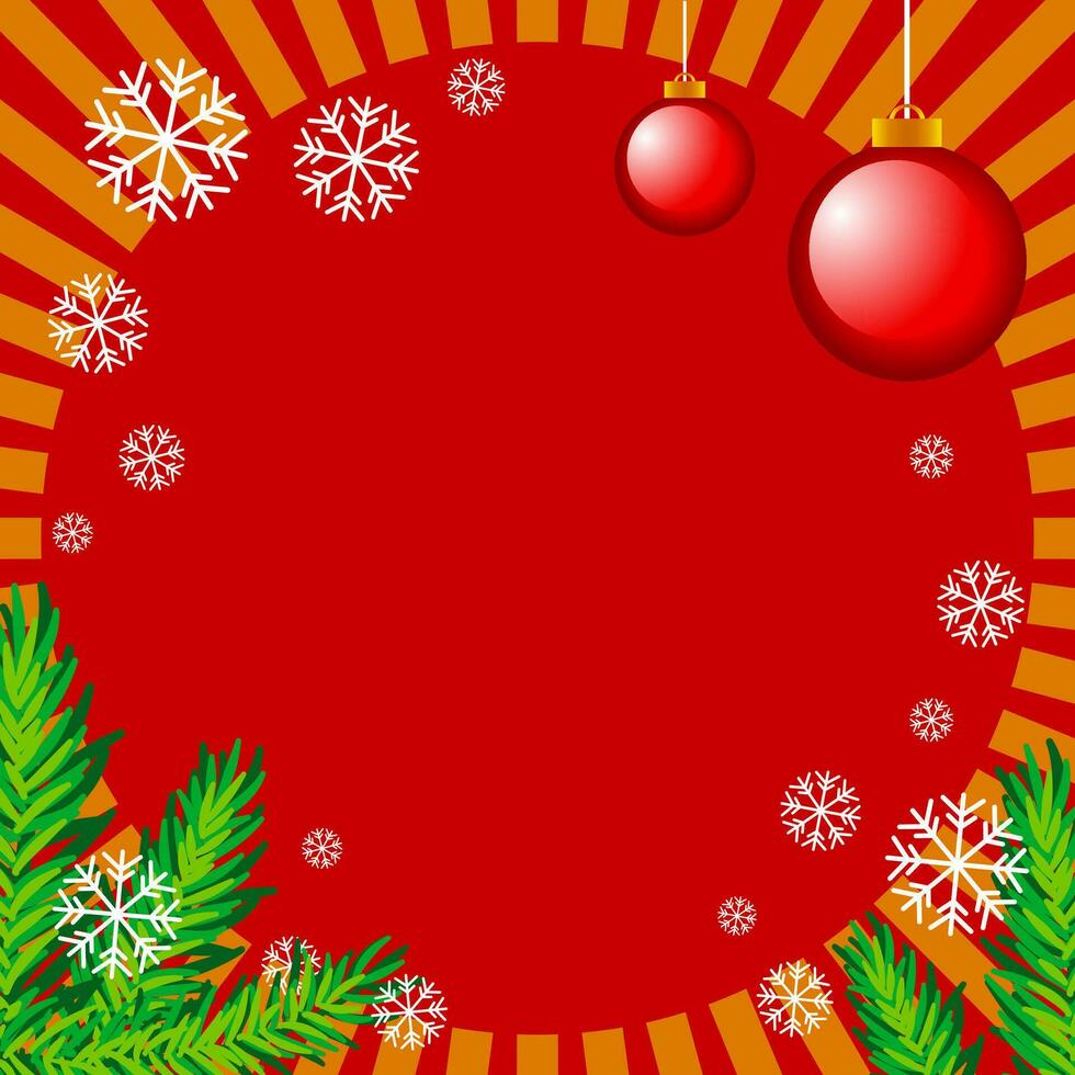 Red Christmas background and decorations vector