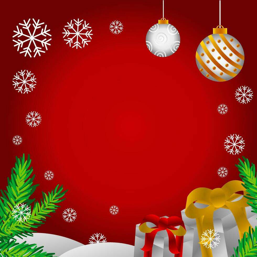 rojo Navidad antecedentes y decoraciones vector