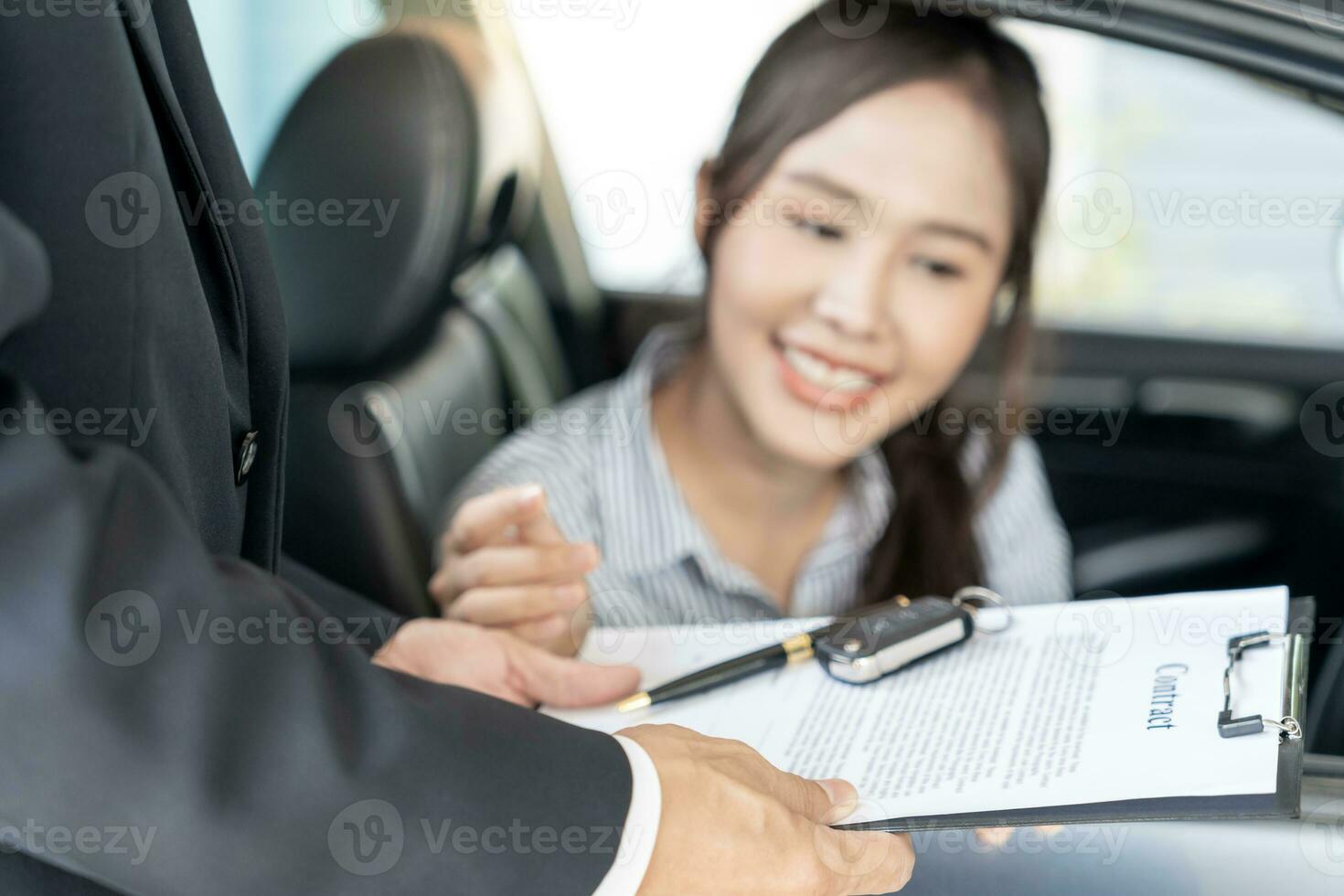 lease, rental car, sell, buy. Dealership send contract and car keys to