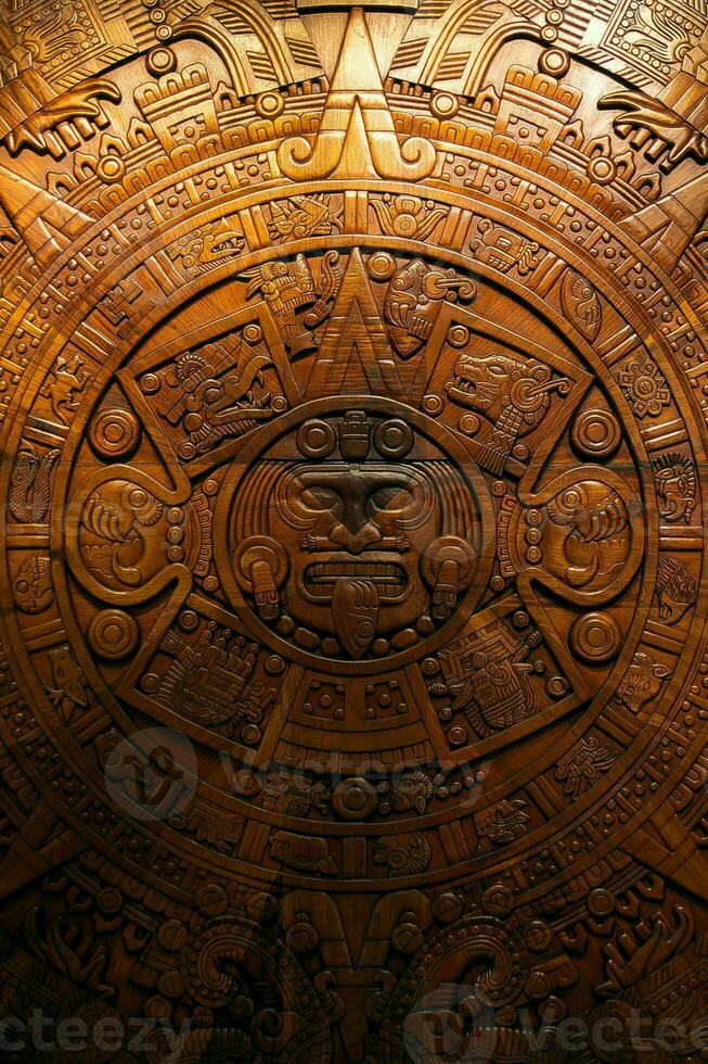 Aztec calendar or Mexican sun stone in professional quality to print or use as a background photo