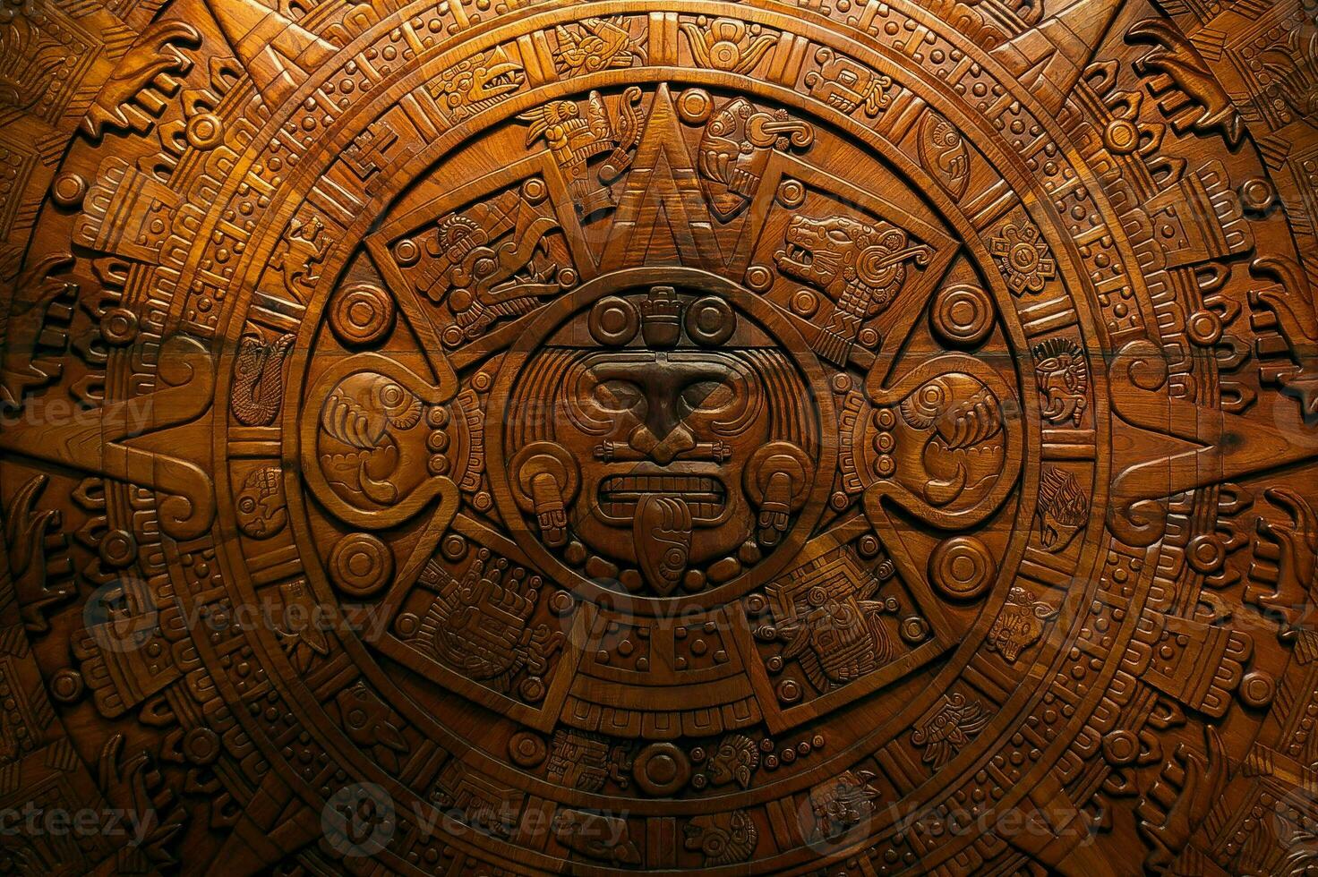 Aztec calendar or Mexican sun stone in professional quality to print or use as a background photo