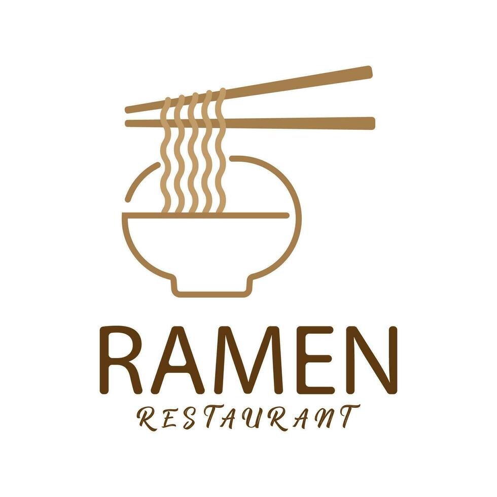Ramen illustration logo vector