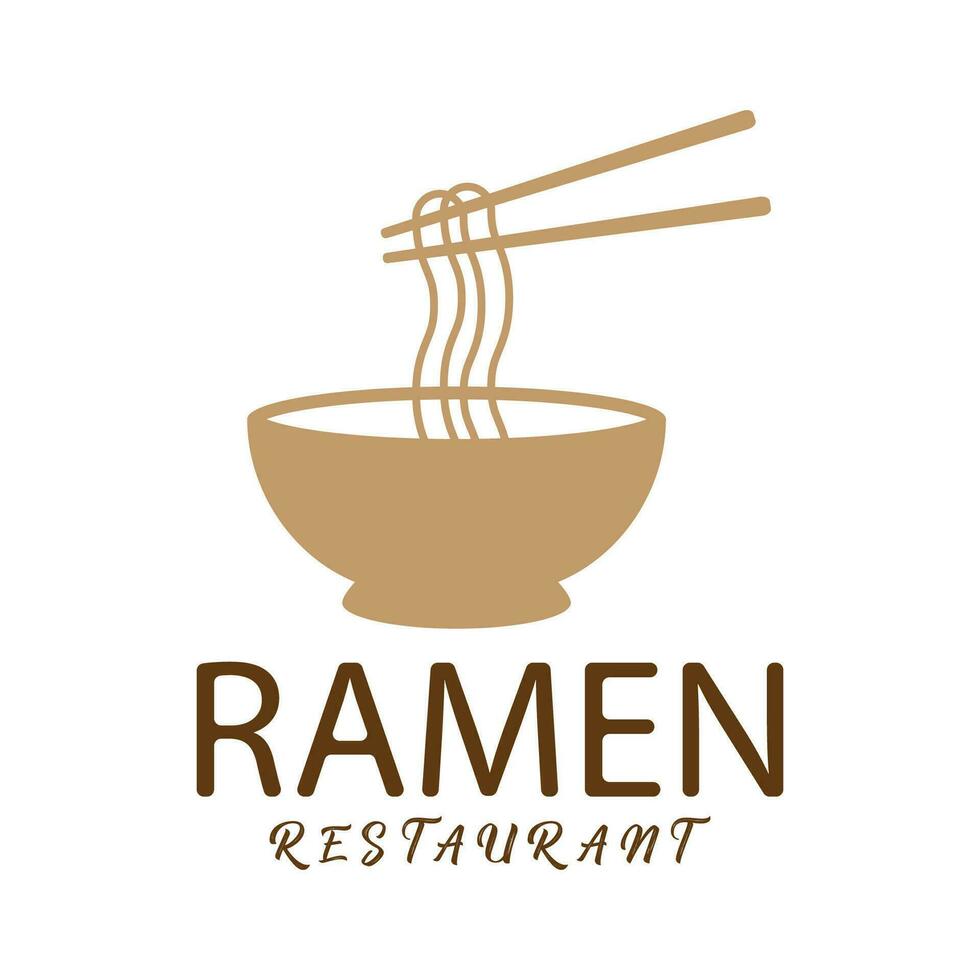 Ramen illustration logo vector