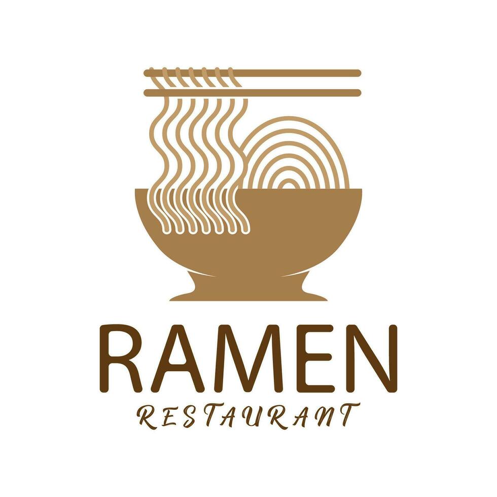 Ramen illustration logo vector