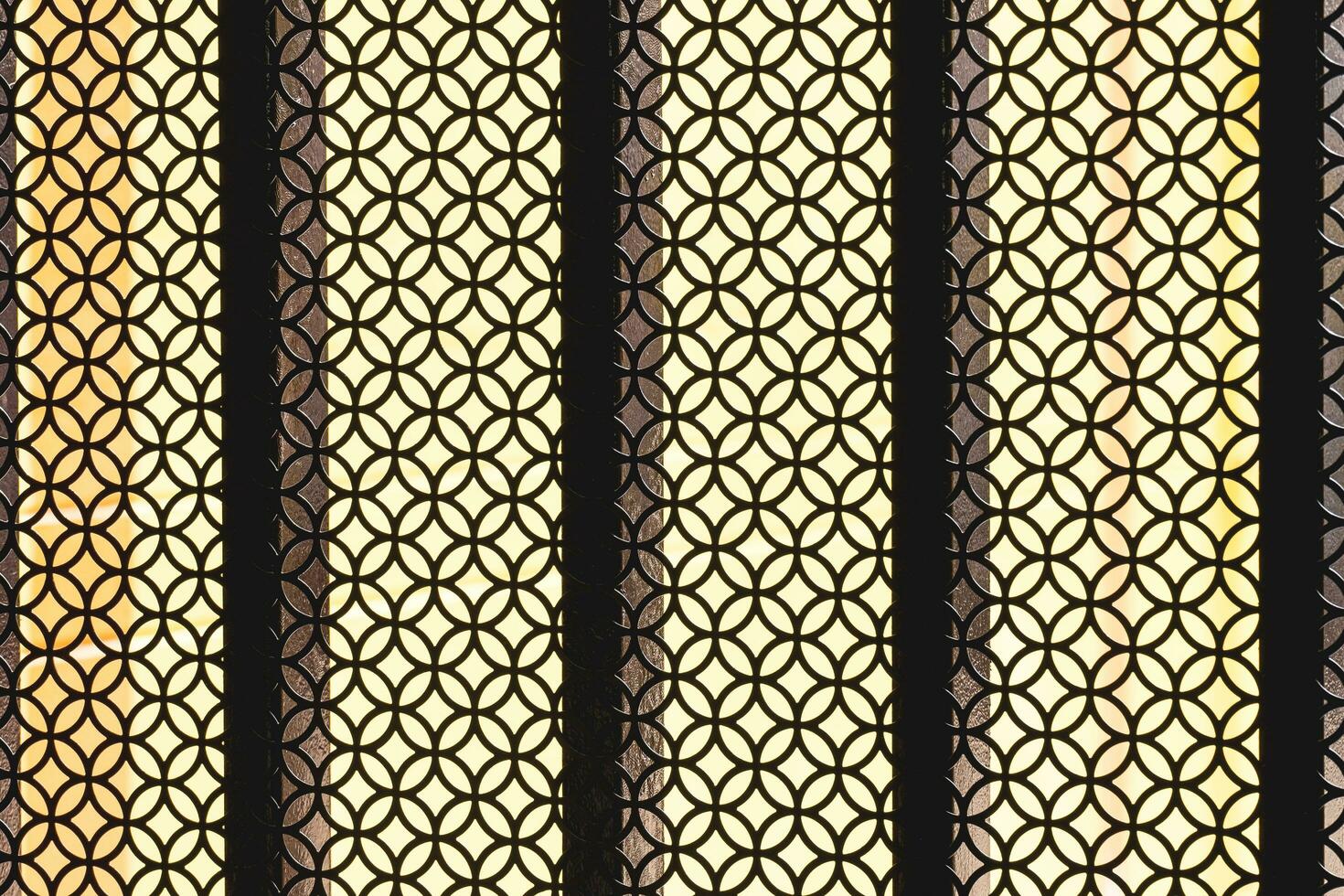 Abstract pattern background of expanded metal grating wall decoration of vintage house in industrial loft style photo