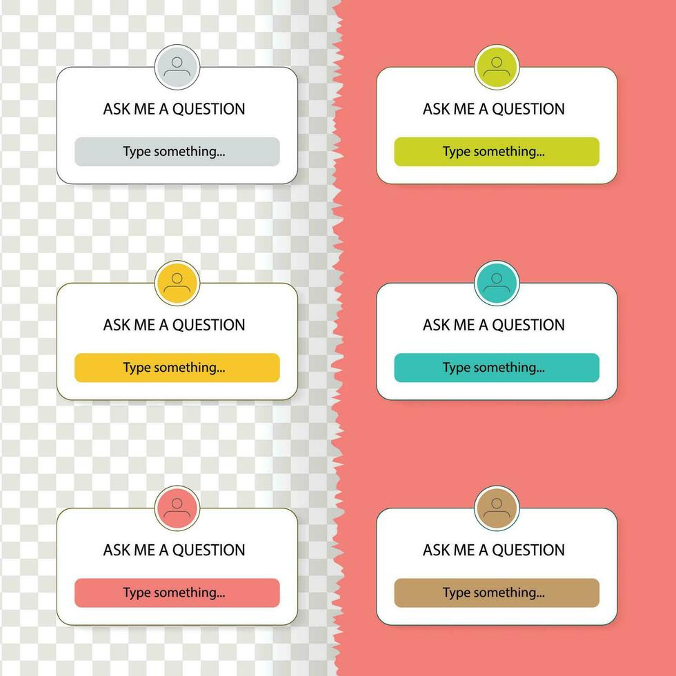 Ask me a question social media sticker, set of user interface question button template vector illustration isolated on background