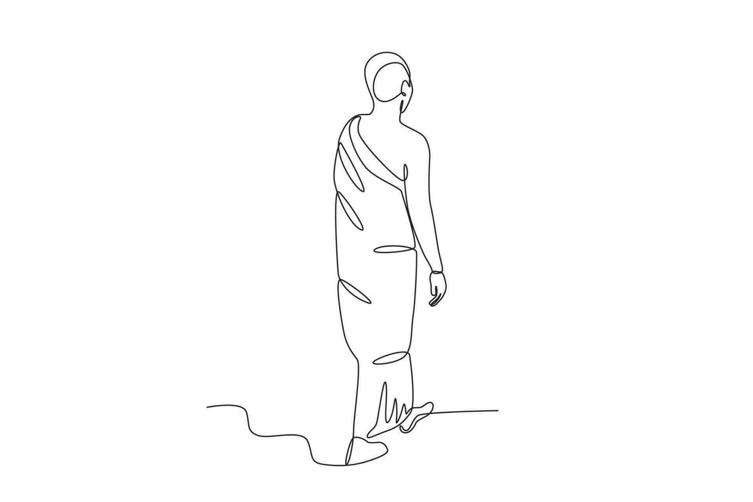 Back view of a man going on Hajj vector