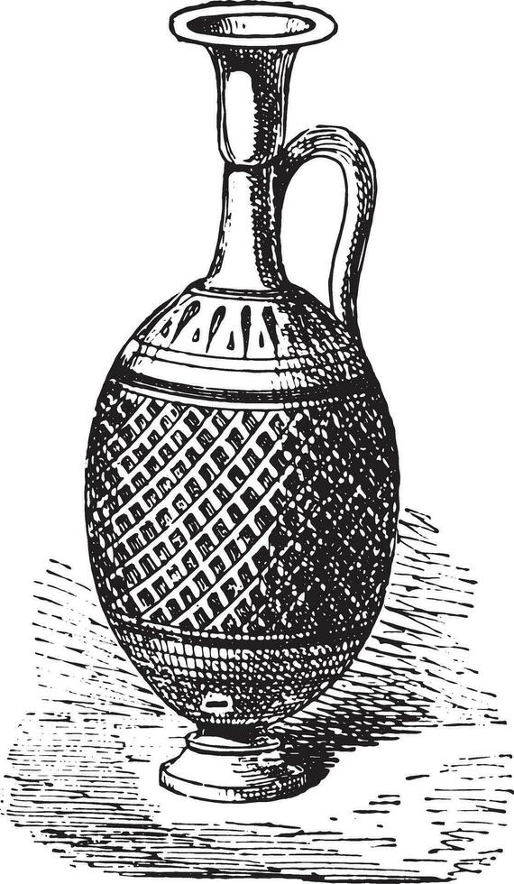 Vase perfumes, vintage engraving. vector