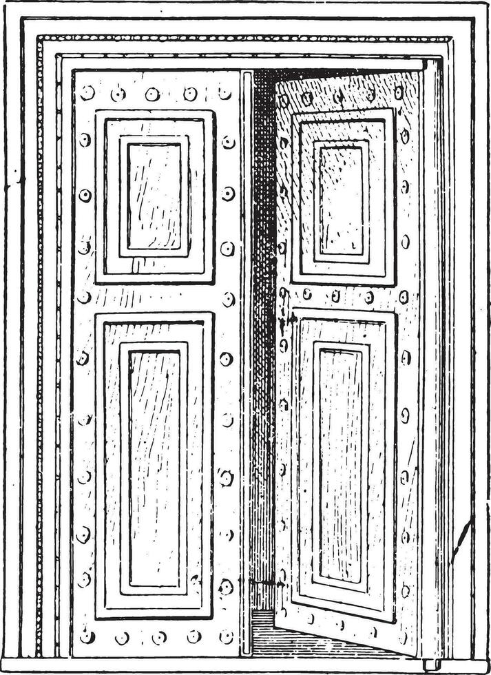 Roman Gate, vintage engraving. vector