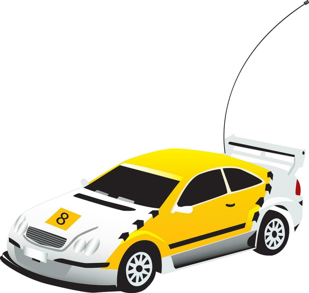 A vectorized yellow toy car vector