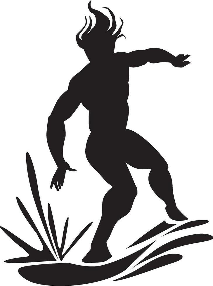 Man water surfing, illustration vector