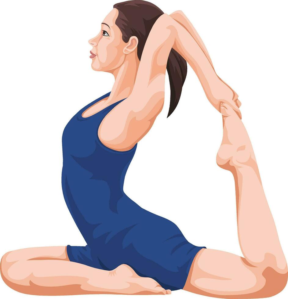 Vector of woman performing yoga.