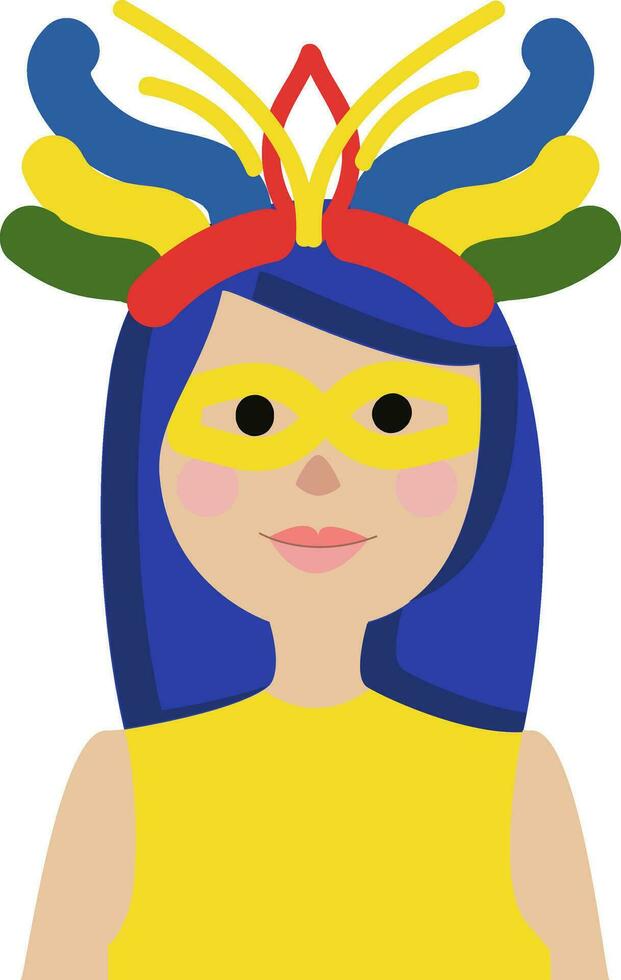 Girl with brazilian carnaval oufit vestor illustration on white background. vector