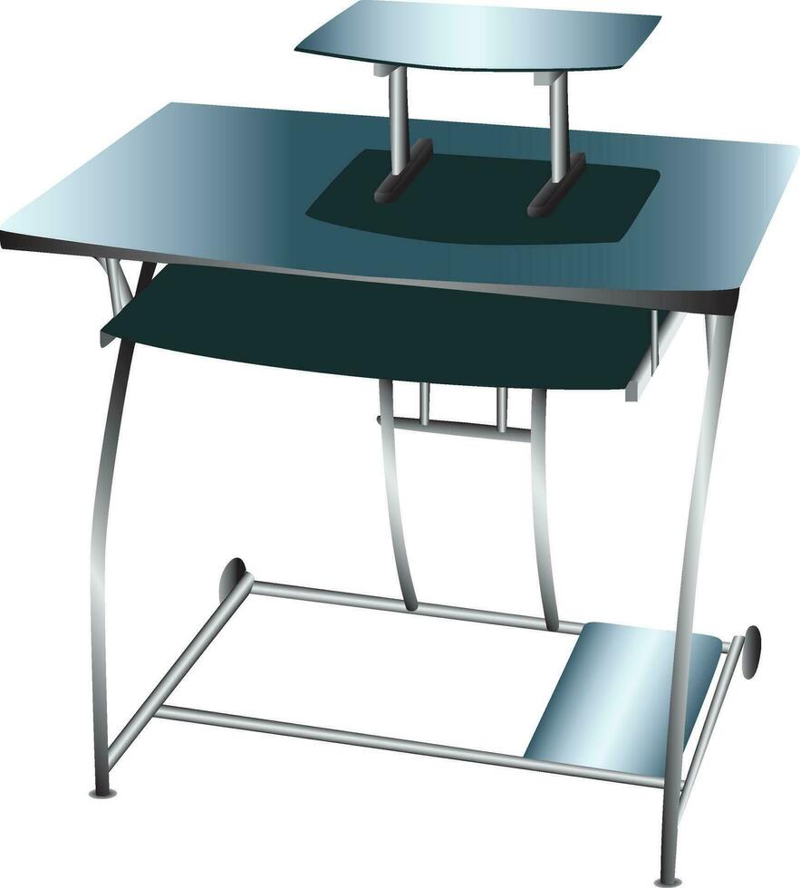 Computer desk workstation vector