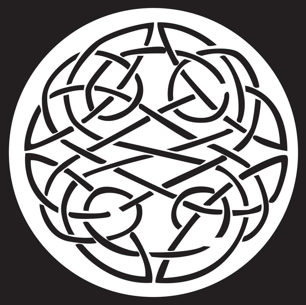 A celtic knot and pattern in a circle design vector