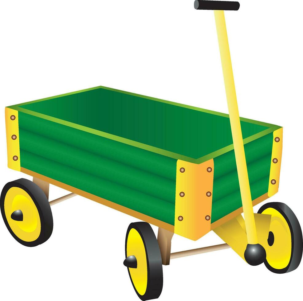 verde juguete vagón vector