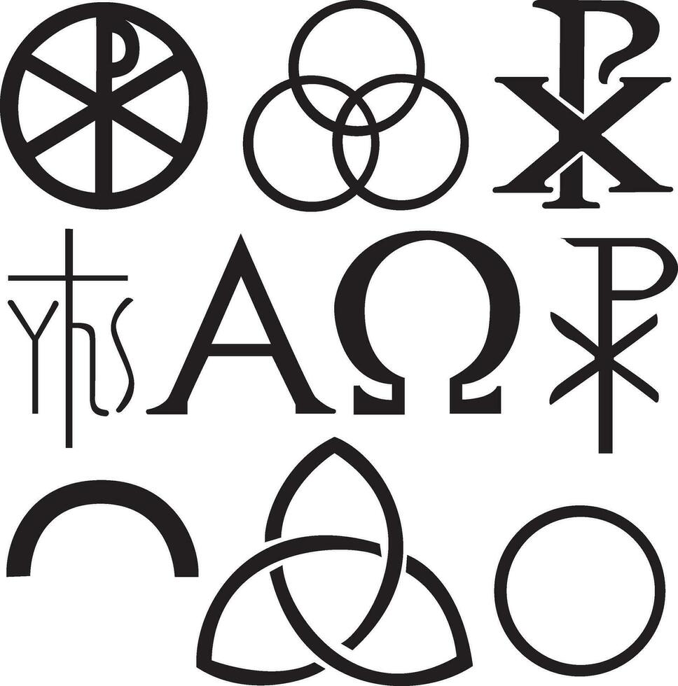 Set of christian symbols vector
