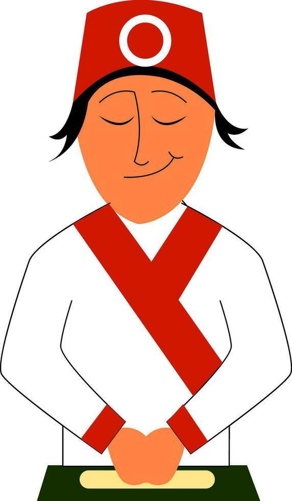Sushi chef vector illustration on white background.